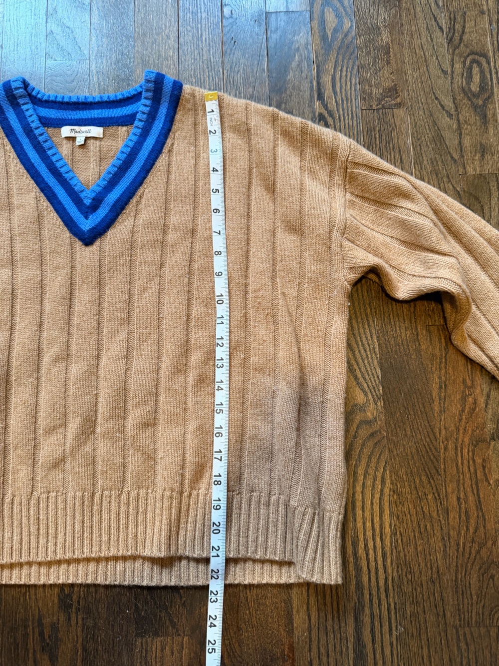 Madewell Blue and Camel Knit Sweater - Picture 6 of 6